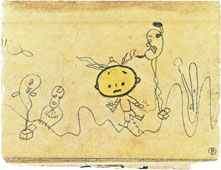 "Fishing with Fuku-chan" picture cards created in the second and third grades